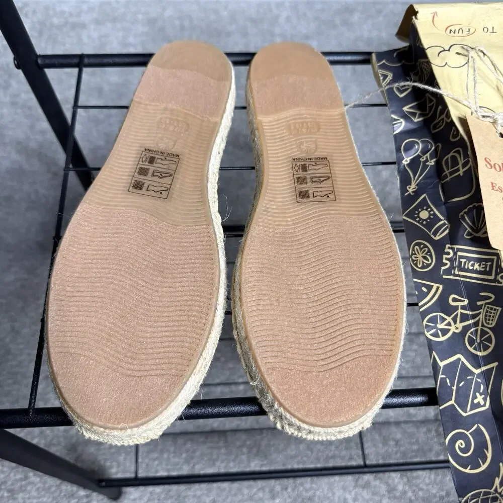 Soludos The Dali Mule Canvas Espadrilles Women Size 9-9.5 Black